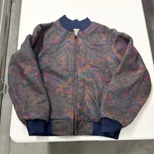 Vintage Saddle King Western aztec Bomber santa fe Jacket Mens Large Long